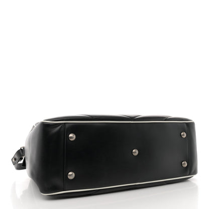 Calfskin Medium Miles Logo Bowler Duffel Bag Black
