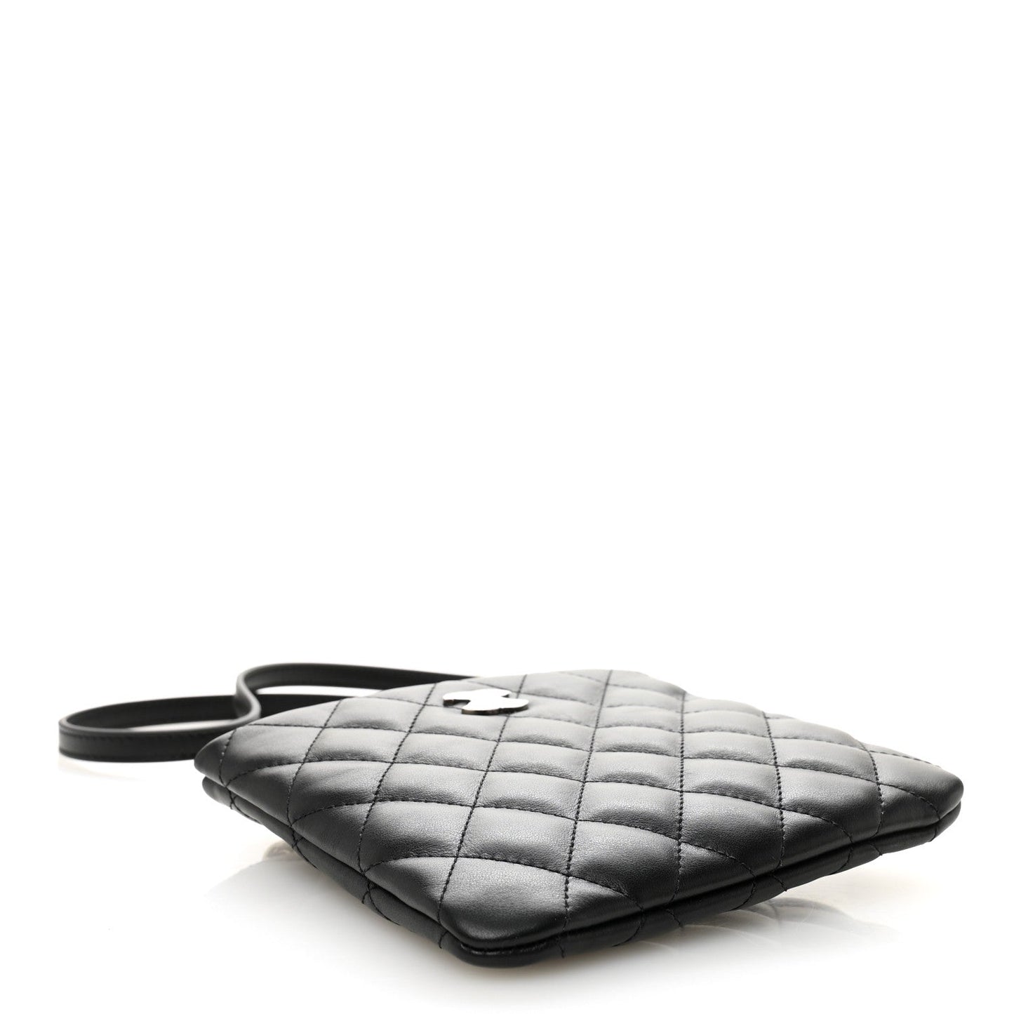 Lambskin Quilted Uniform Crossbody Bag Black