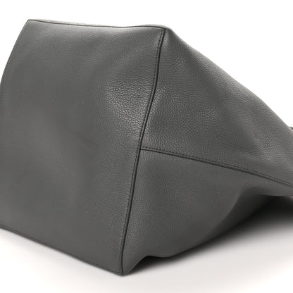 Grained Calfskin Park Tote Three Charcoal