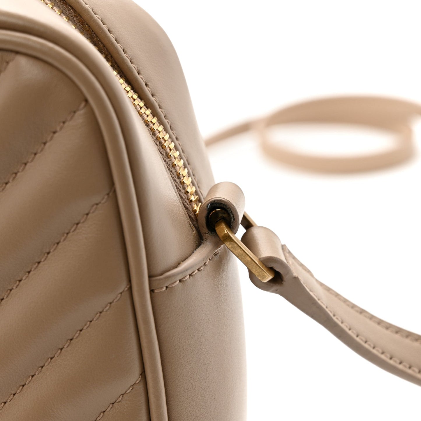 Calfskin Matelasse Monogram Lou Camera Bag Dark Beige