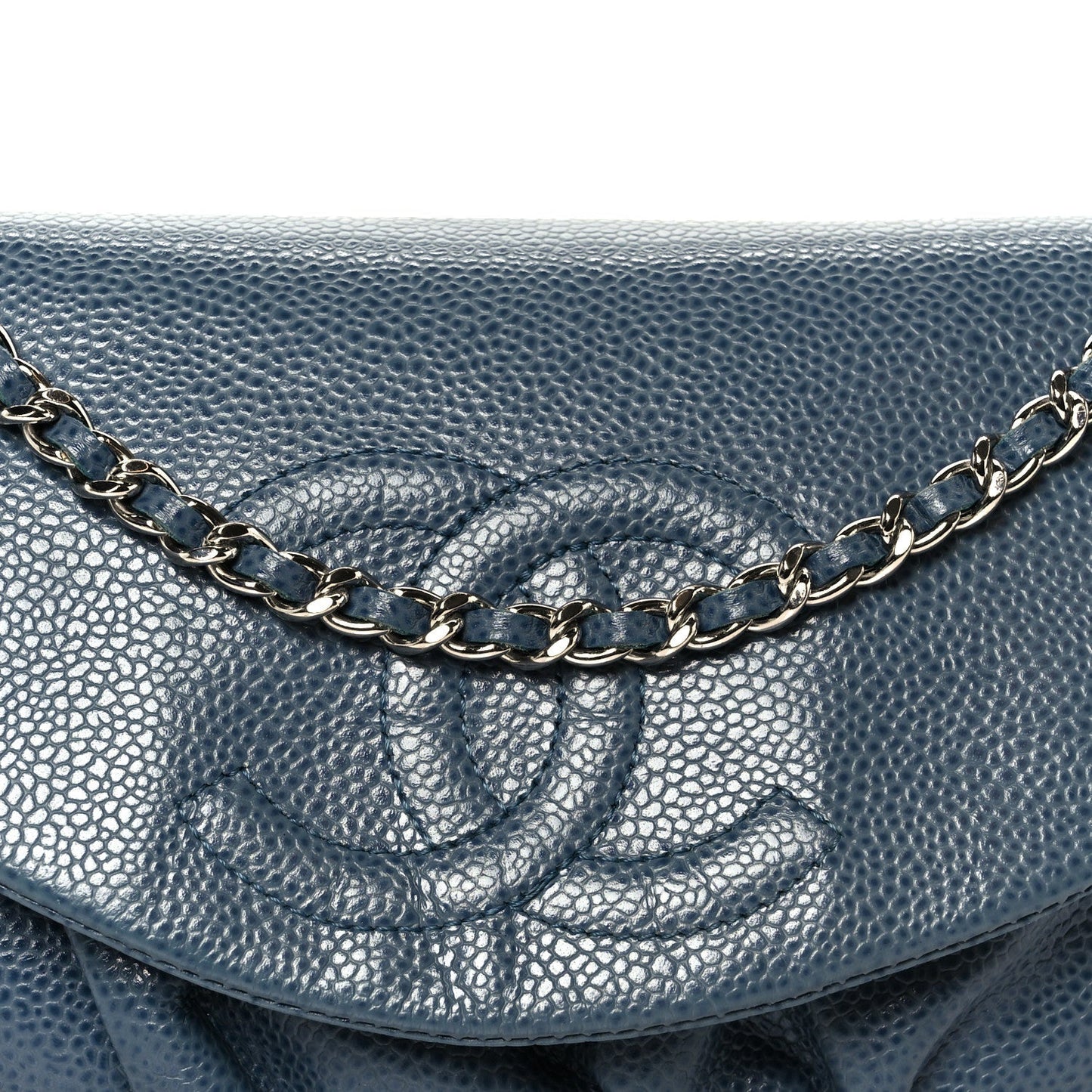 Caviar Half Moon Wallet On Chain WOC Blue