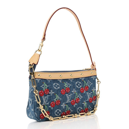 LV X TM Monogram Denim Cerises Pochette Accessories Blue