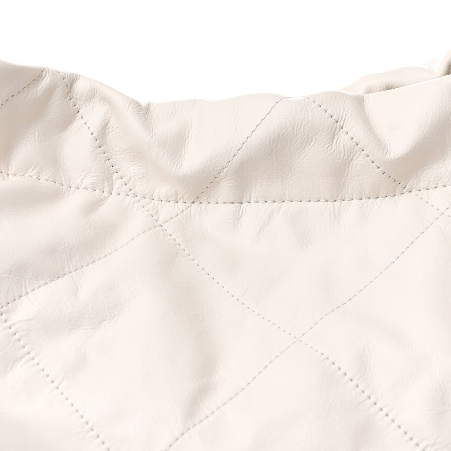 Shiny Calfskin Quilted Chanel 22 White Black