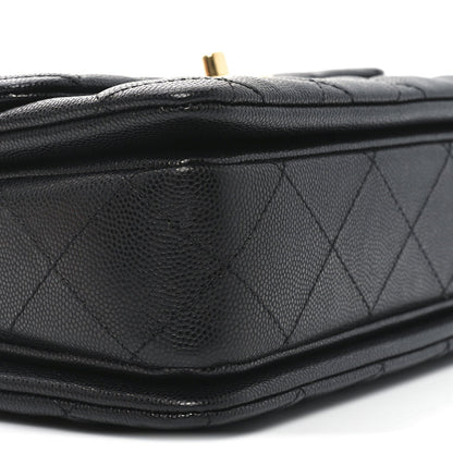 Caviar Quilted Mini Coco First Flap Black