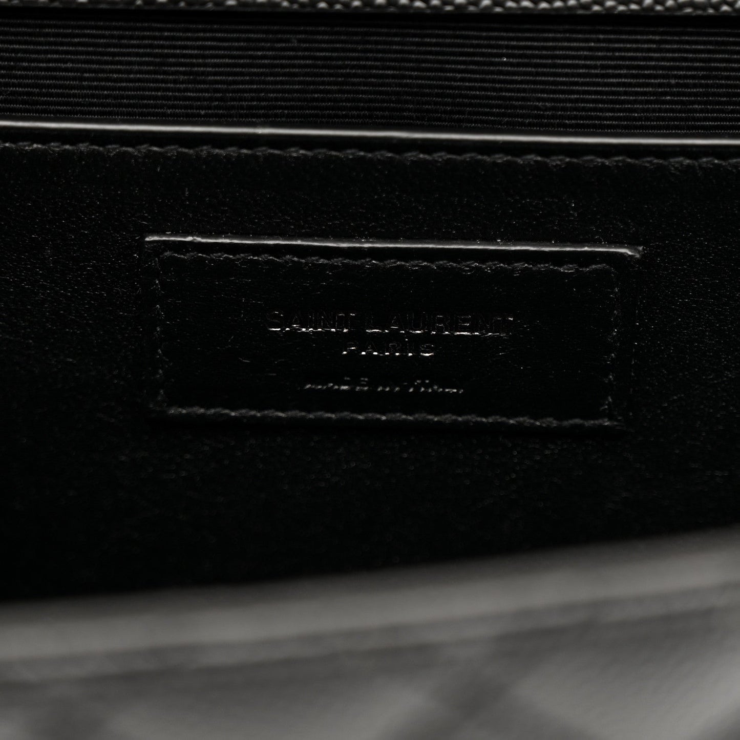 Grain De Poudre Textured Mixed Matelasse Triquilt Medium Monogram Monochrome Satchel Black