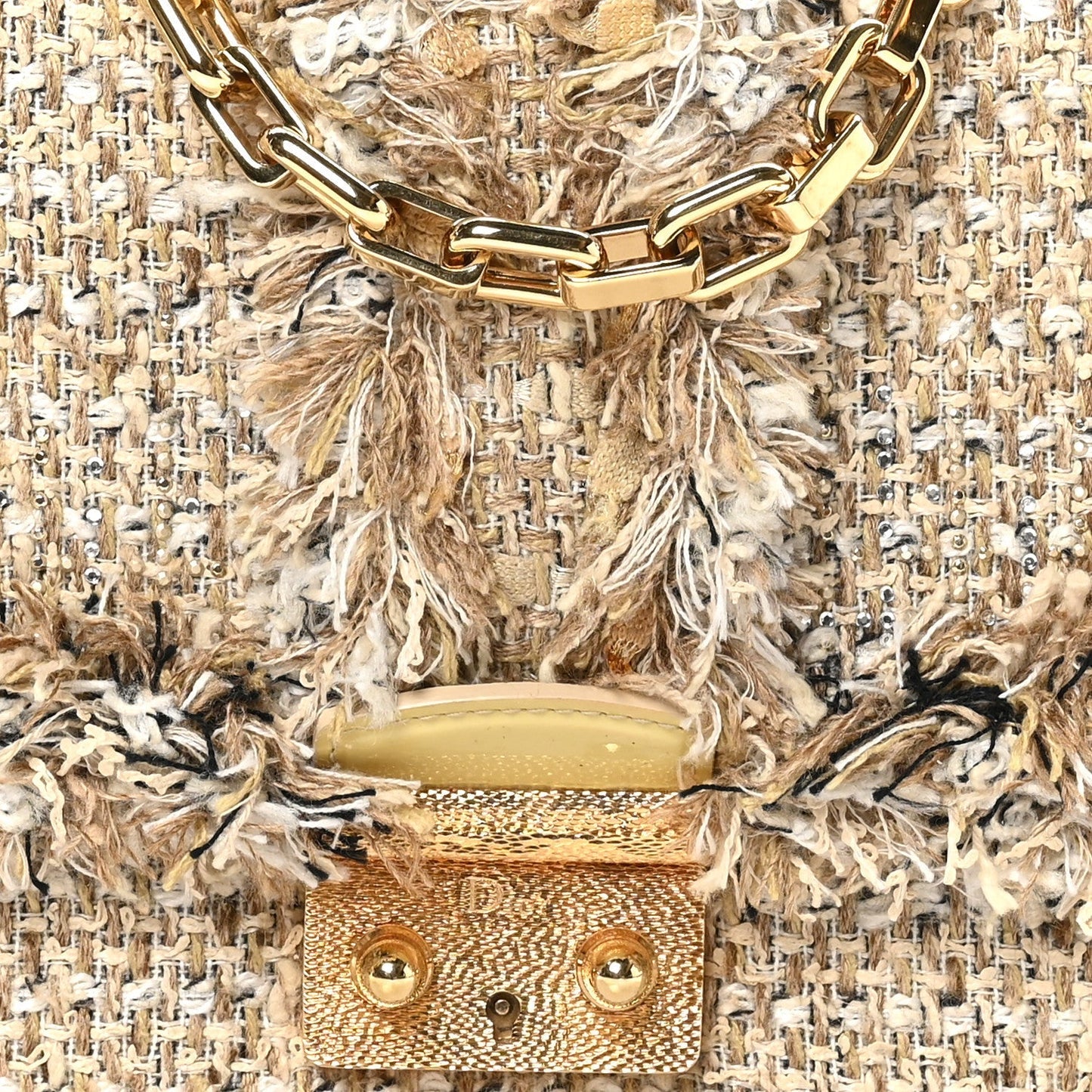 Tweed Medium Miss Dior Flap Beige