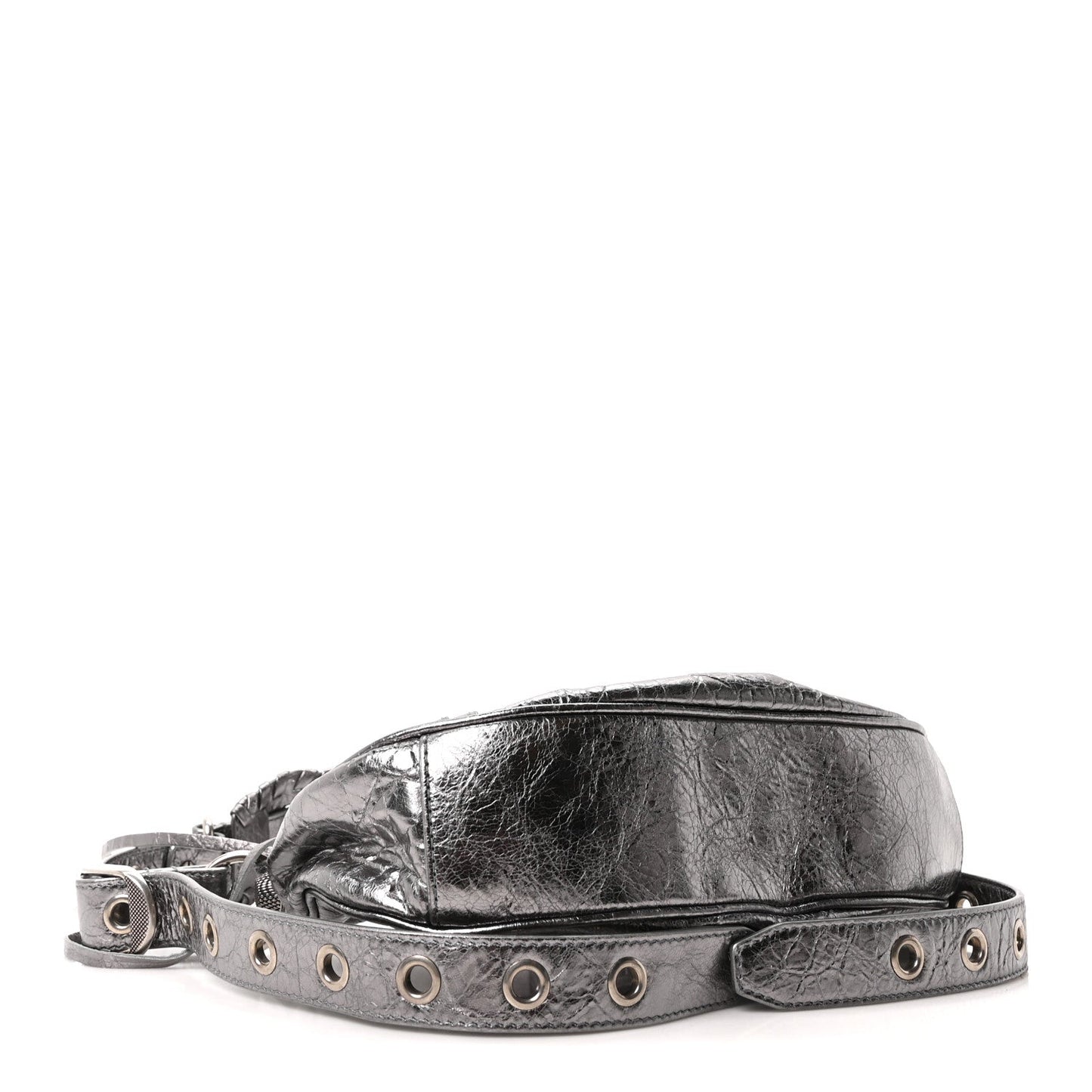Metallic Agneau Arena Le Cagole Shoulder Bag XS Silver