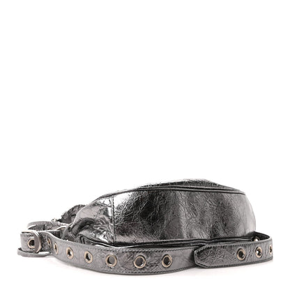 Metallic Agneau Arena Le Cagole Shoulder Bag XS Silver