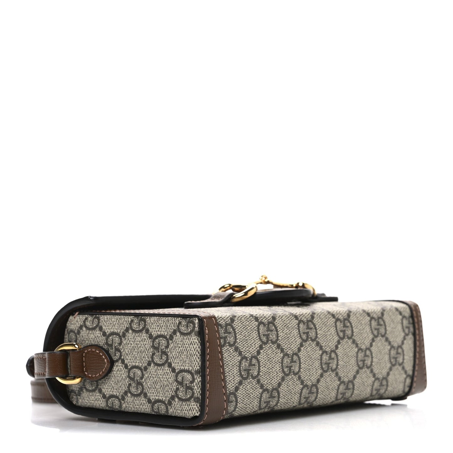 GG Supreme Monogram Mini Horsebit 1955 Shoulder Bag Beige Brown Sugar