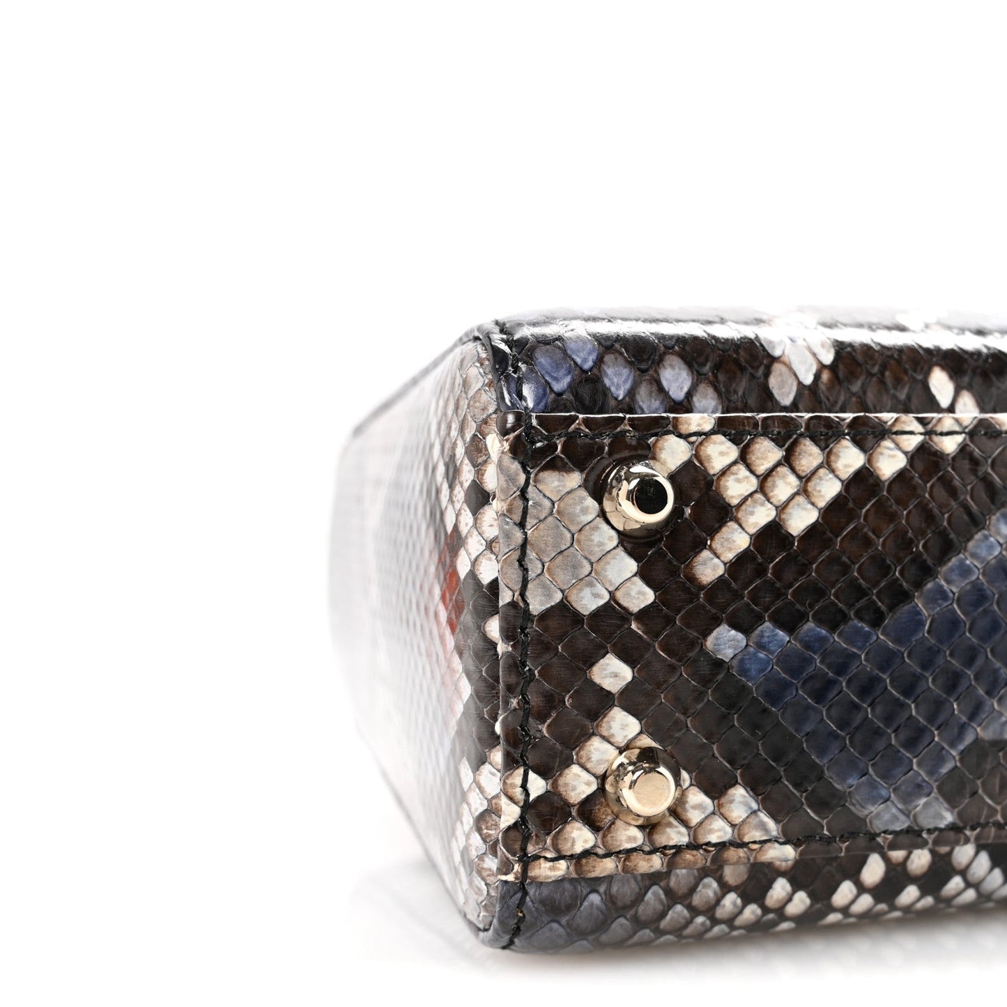 Snakeskin Mini Lady Dior Bleu Multicolor