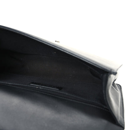 Calfskin Pleated Medium Boy In Rome Flap Black White