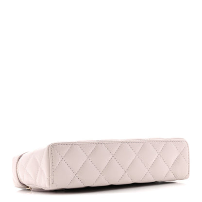 Caviar Quilted Top Handle Slim Vanity With Chain Light Purple