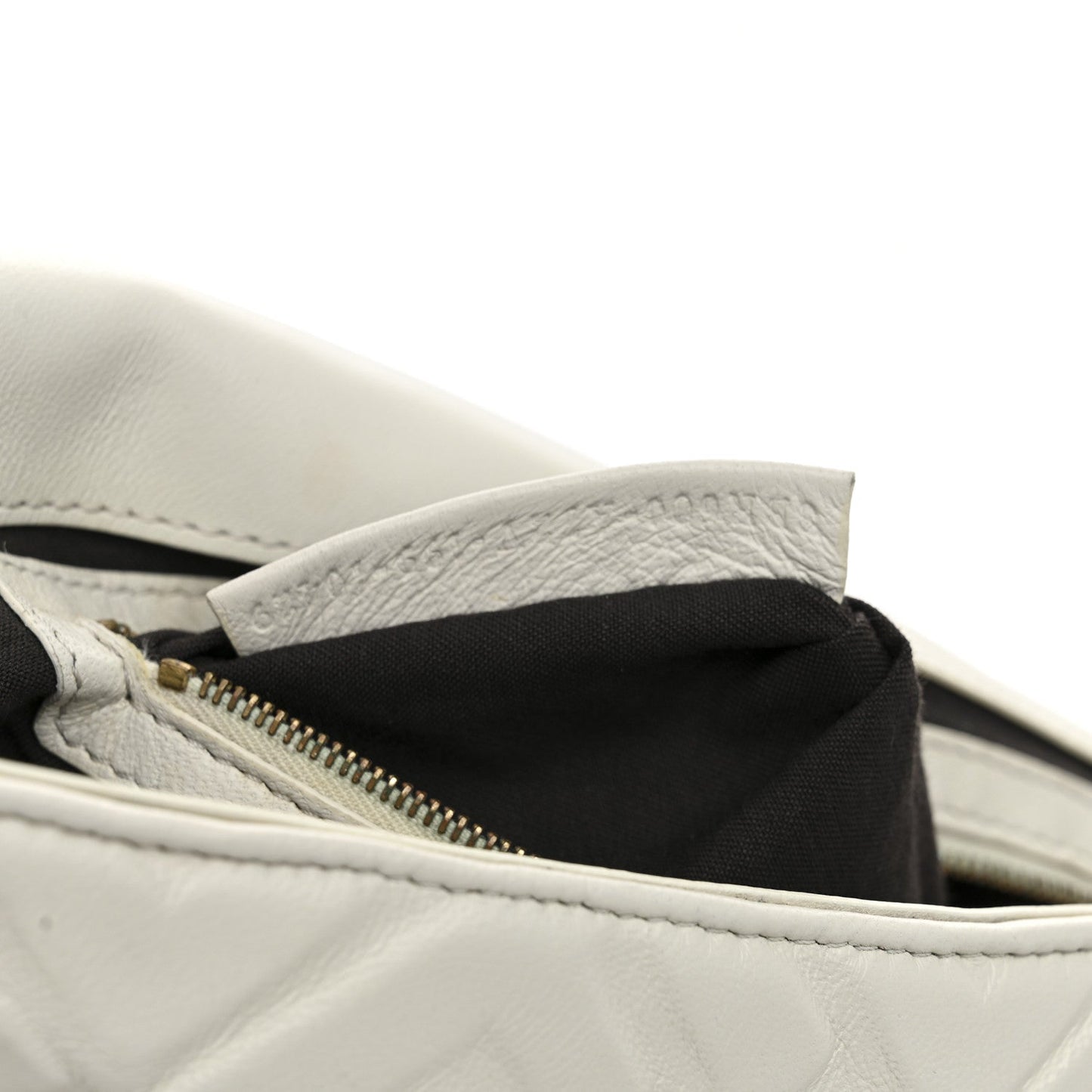 Nappa FF 1974 Embossed Large Baguette White