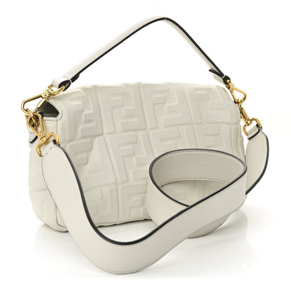 Nappa FF 1974 Embossed Large Baguette White