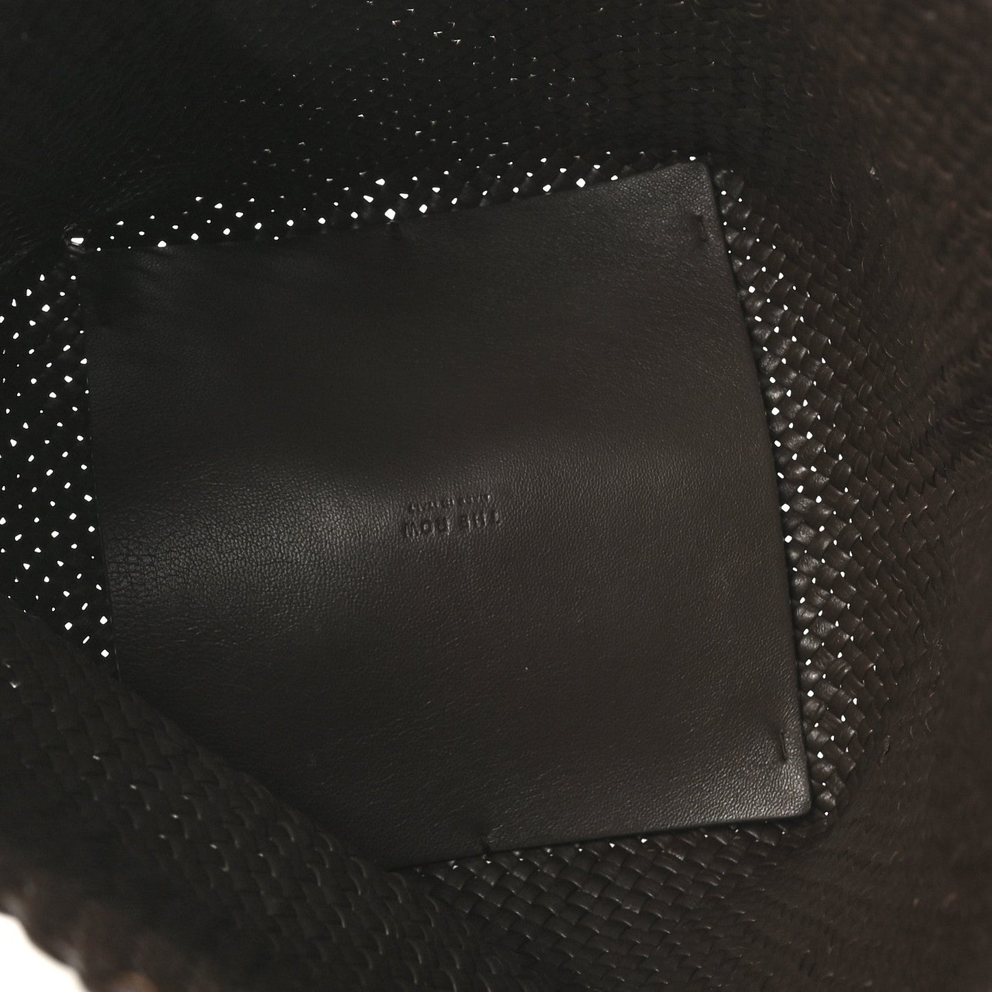Woven Calfskin Medium N/S Tote Bag Dark Brown