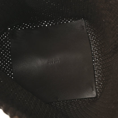 Woven Calfskin Medium N/S Tote Bag Dark Brown