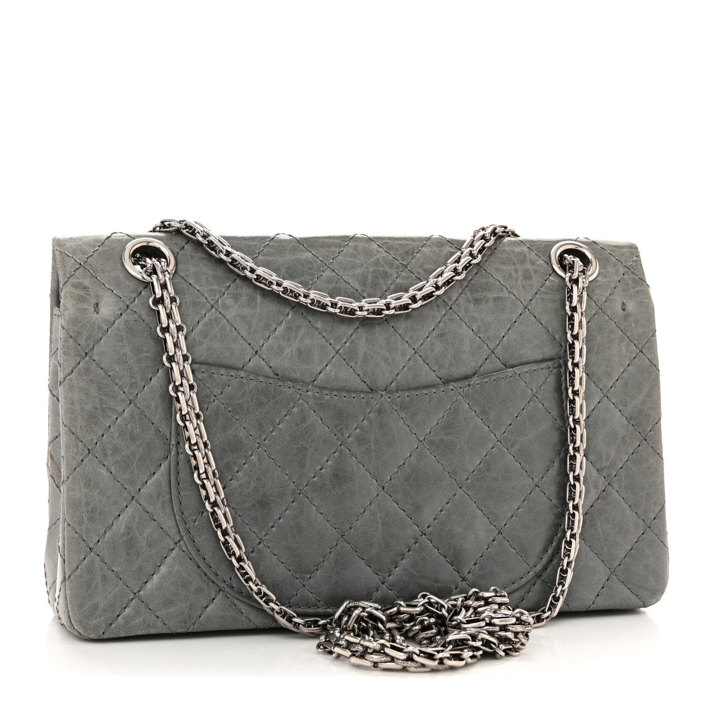 Aged Calfskin Quilted 50th Anniversary 2.55 Reissue Flap 225 Grey