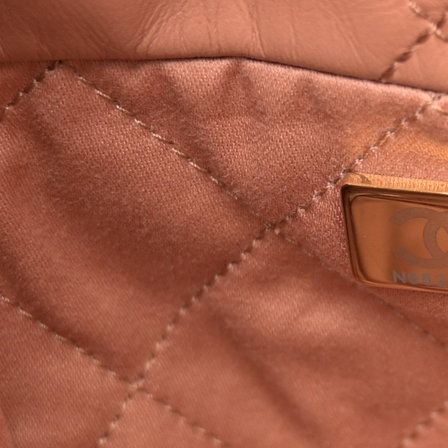 Shiny Calfskin Quilted Chanel 22 Brown