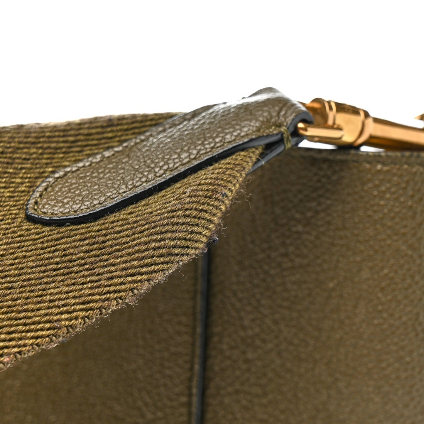 Soft Grained Calfskin Sangle Bucket Bag Light Khaki