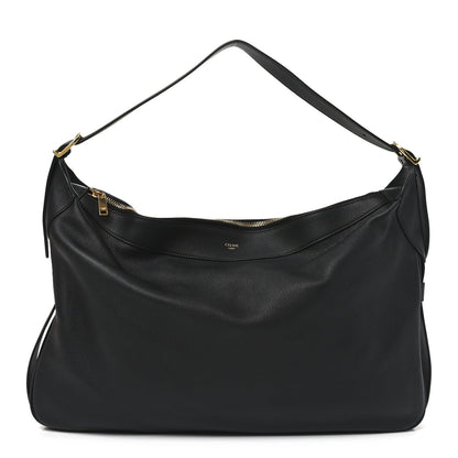 Supple Calfskin Large Romy Shoulder Bag Black
