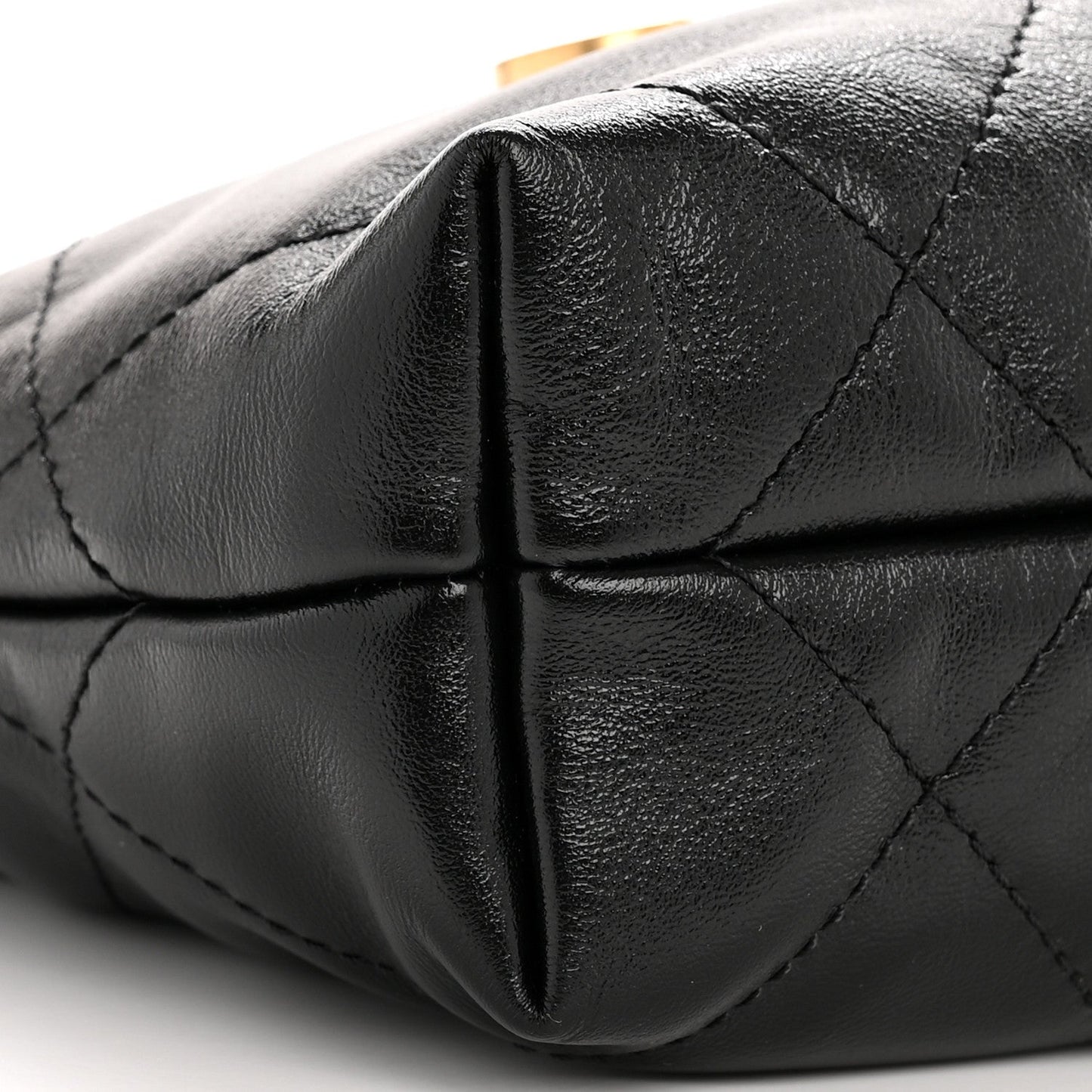 Shiny Calfskin Quilted Mini Chanel 22 Black