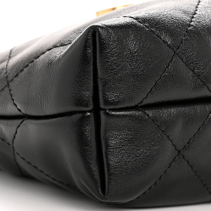 Shiny Calfskin Quilted Mini Chanel 22 Black