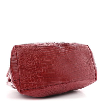 Soft Crocodile Fume Medium Roma Tote Blood