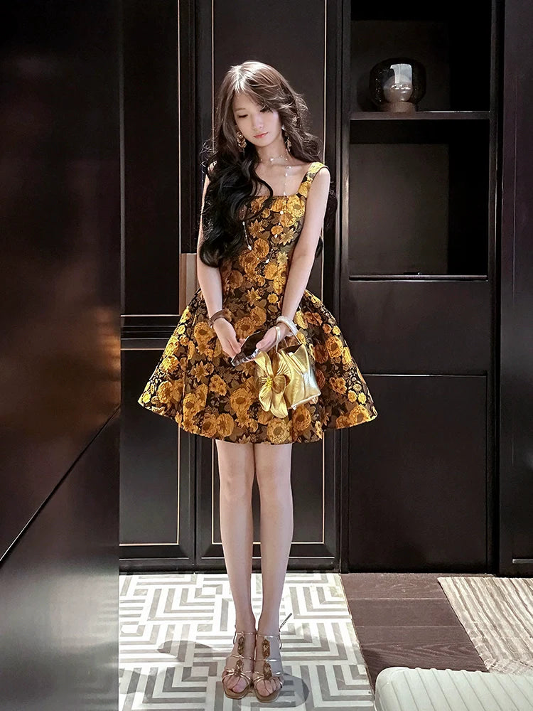 flower short dress short party dress       S6160