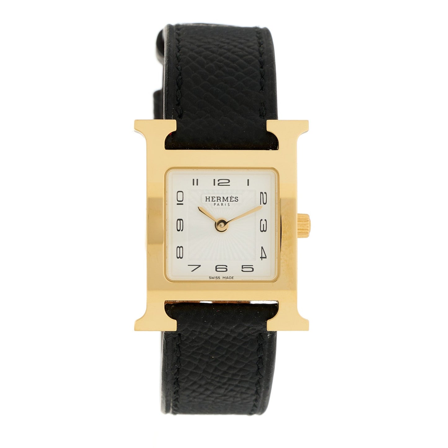 Stainless Steel Epsom 21mm Heure H Hour Quartz Watch Noir