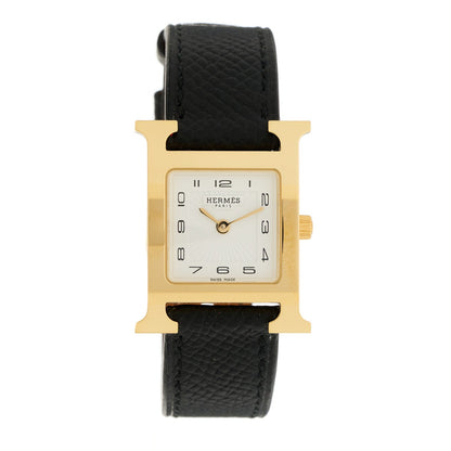Stainless Steel Epsom 21mm Heure H Hour Quartz Watch Noir