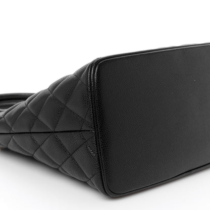 Caviar Quilted Medallion Tote Black
