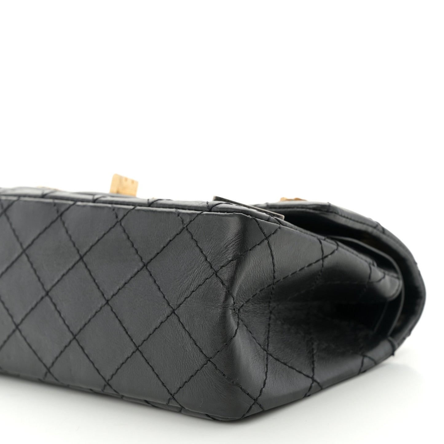 Aged Calfskin Quilted Casino 2.55 Reissue Mini Flap  Black