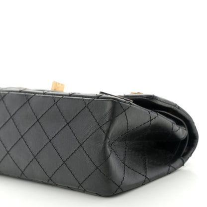 Aged Calfskin Quilted Casino 2.55 Reissue Mini Flap  Black