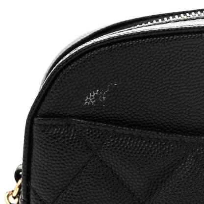 Caviar Quilted Vanity With Chain Black