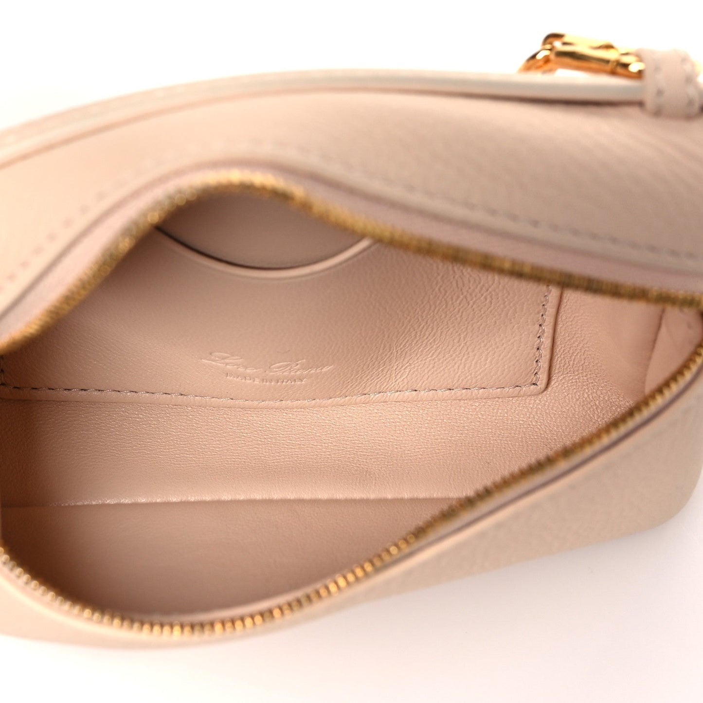 Grained Calfskin Extra Pocket Mini Pouch Creamed Honey