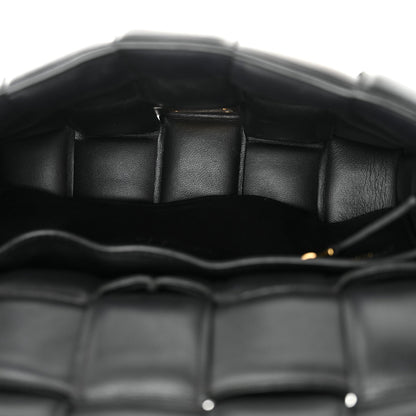 Nappa Maxi Intreccio Padded Cassette Crossbody Bag Black