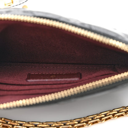 Aged Calfskin Quilted Reissue Phone Holder With Chain Bag Black