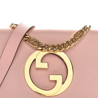Roxy Calfskin Blondie Chain Shoulder Flap Bag Powder Pink