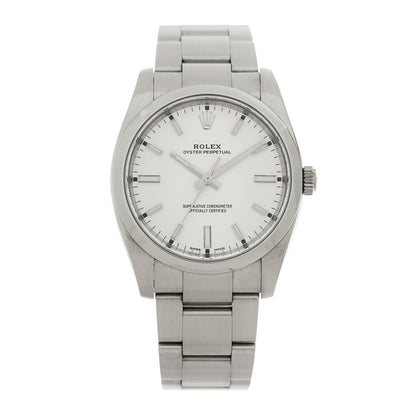 Stainless Steel 34mm Oyster Perpetual Watch White 114200