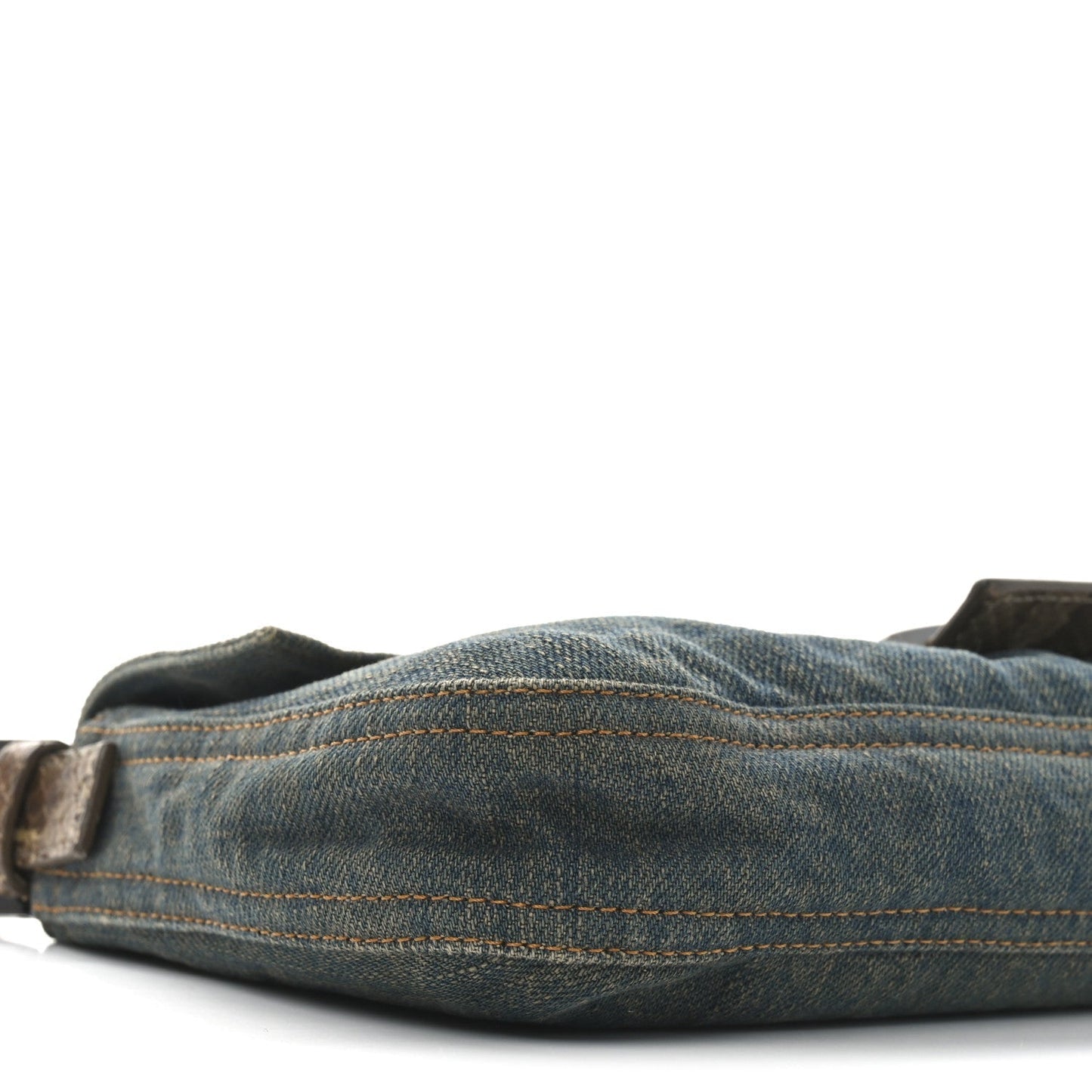 Denim Snakeskin Baguette Blue