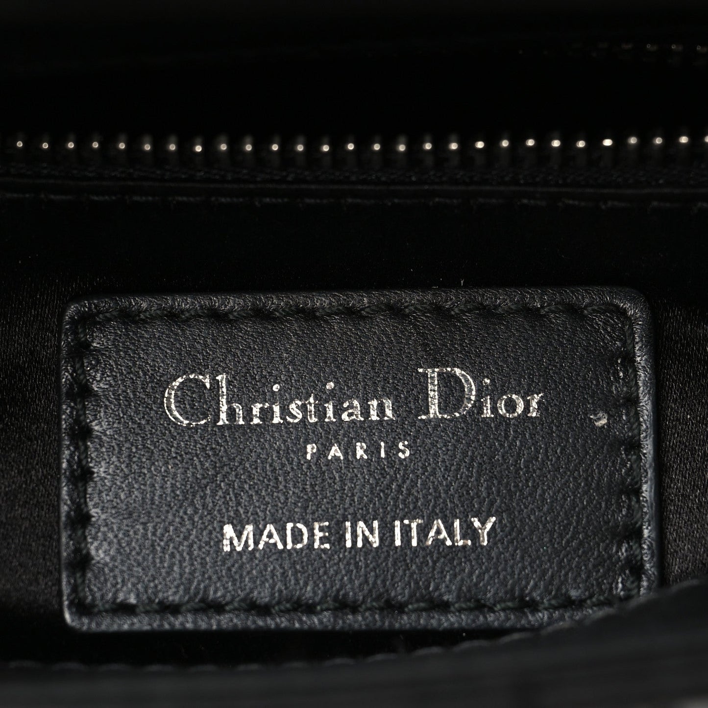 Satin Crystal Cannage Mini Lady Dior Black