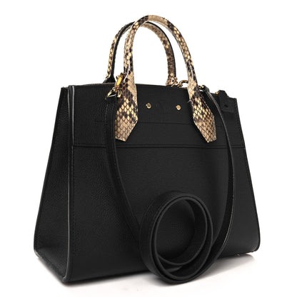 Taurillon Snakeskin City Steamer PM Black