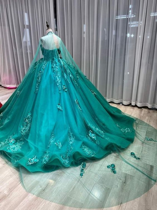 Green Long Ball Gown Party Gown Prom Dress