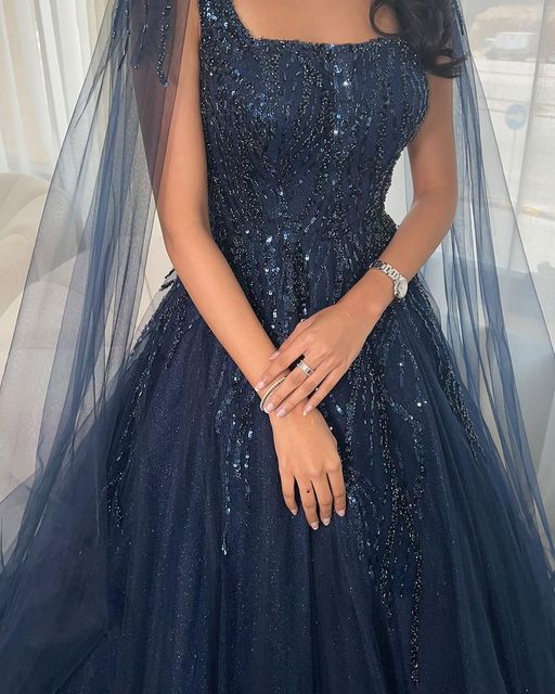 A line Embroidery Sequins Beaded Cocktail Ball gown Evenning Dress Formal Occasion Party for Women