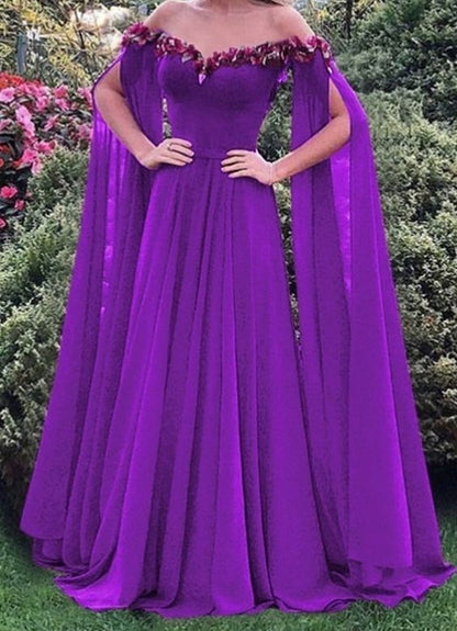Purple Prom Dresses Off Shoulder Formal Prom Party Gowns