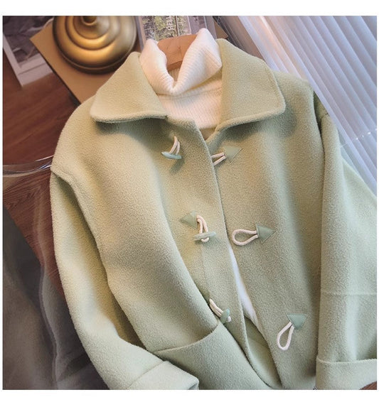 knitted coat for women winter new style mid-length woolen coat     S4925