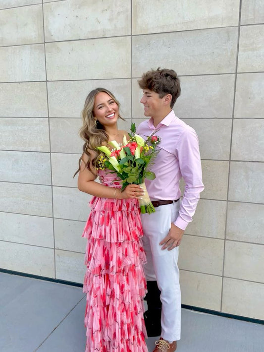 A line Long Prom Dress Senior prom gown
