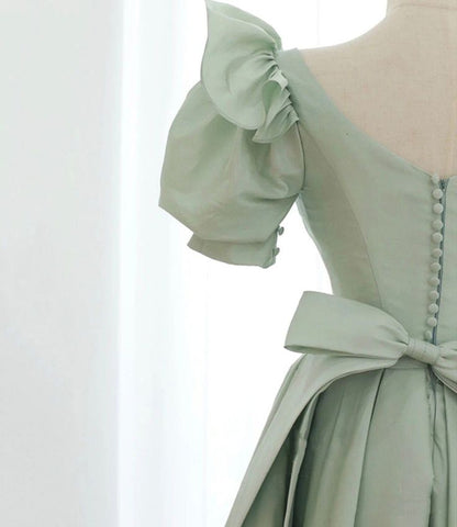 satin short A line prom dress party dress     S3239