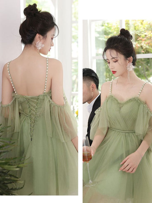 Green Short Prom Dress, Green Puffy Tulle Homecoming Dresses       S3218