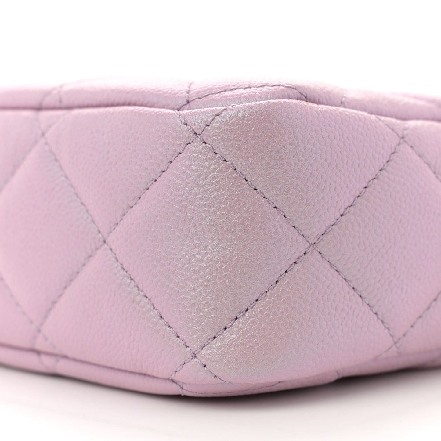 Iridescent Caviar Quilted Mini My Perfect Camera Case Pink